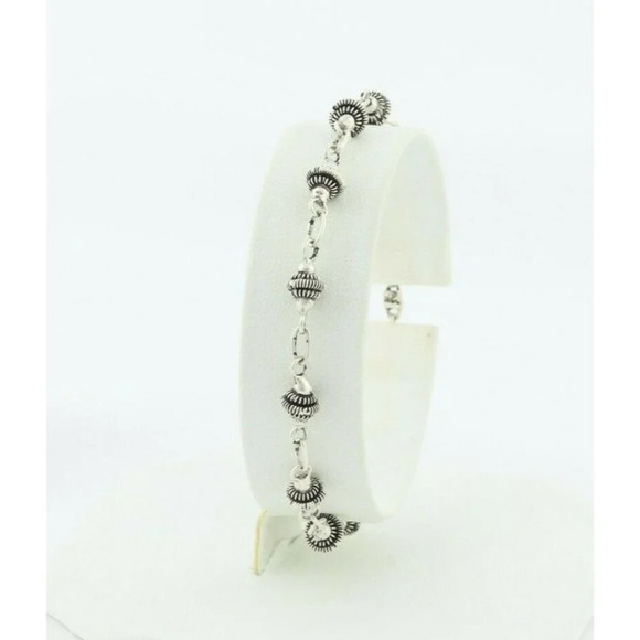 Sterling Silver Link Bracelet 7 1/4 inch - Picture 1 of 9
